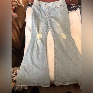 Fashion Nova Light Blue Flare Jeans